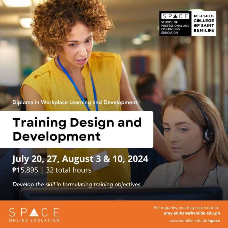 Training Design & Dev't (July 20)